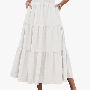 Chic Cream Tiered Maxi Skirt